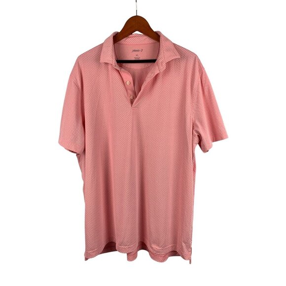 Johnnie-O Mens XL Pink Polo Shirt With Pattern Polyester Blend - Picture 1 of 3